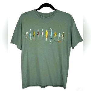 Quicksilver Green Fishing‎ T-shirt Graphic Waterman Collection Outdoors Sz XL
